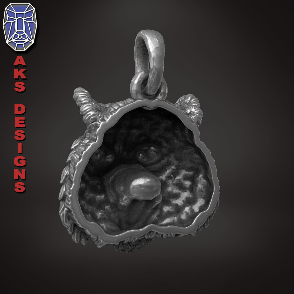 Pendant Organic jewelry tiger v172 3D print model_12