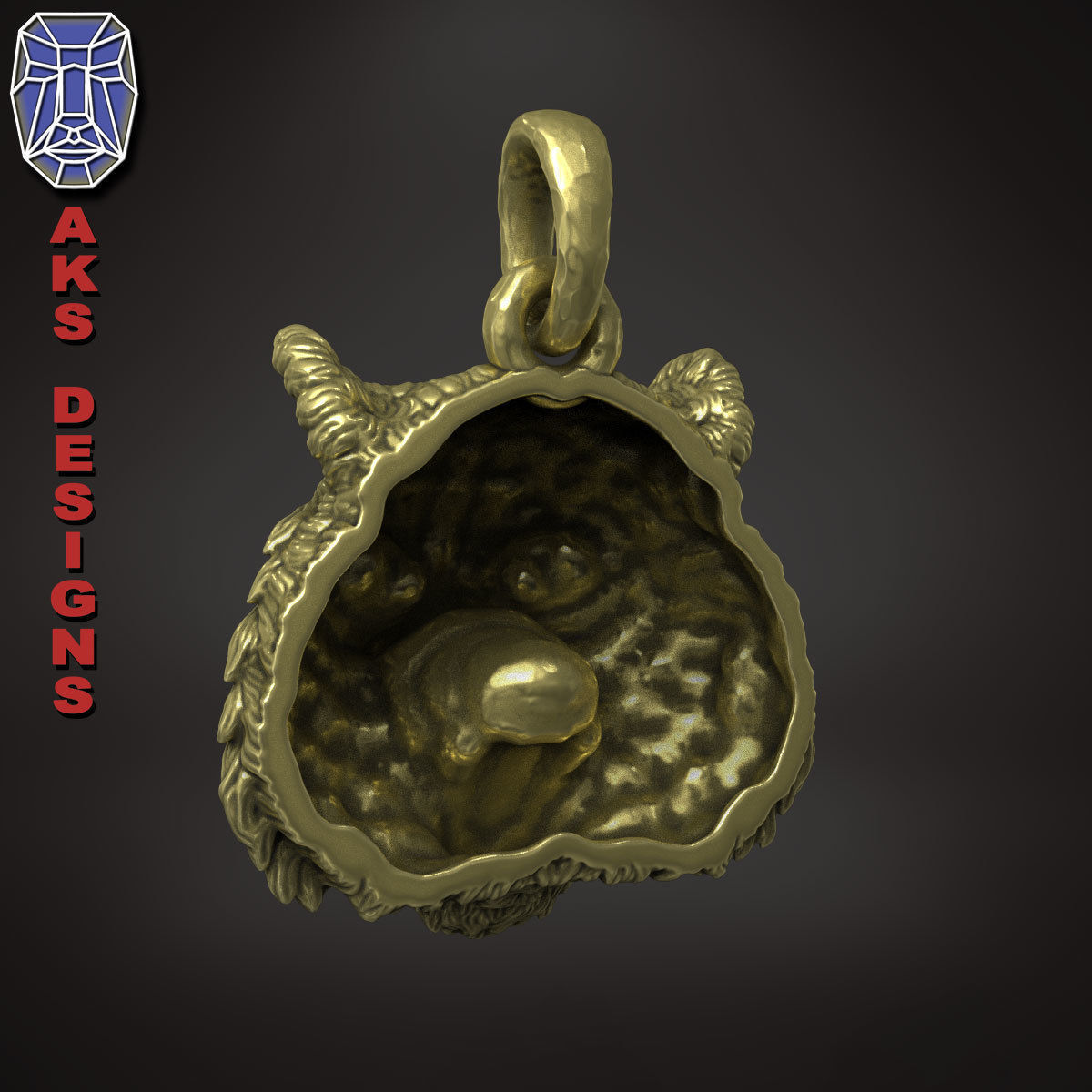Pendant Organic jewelry tiger v172 3D print model_3