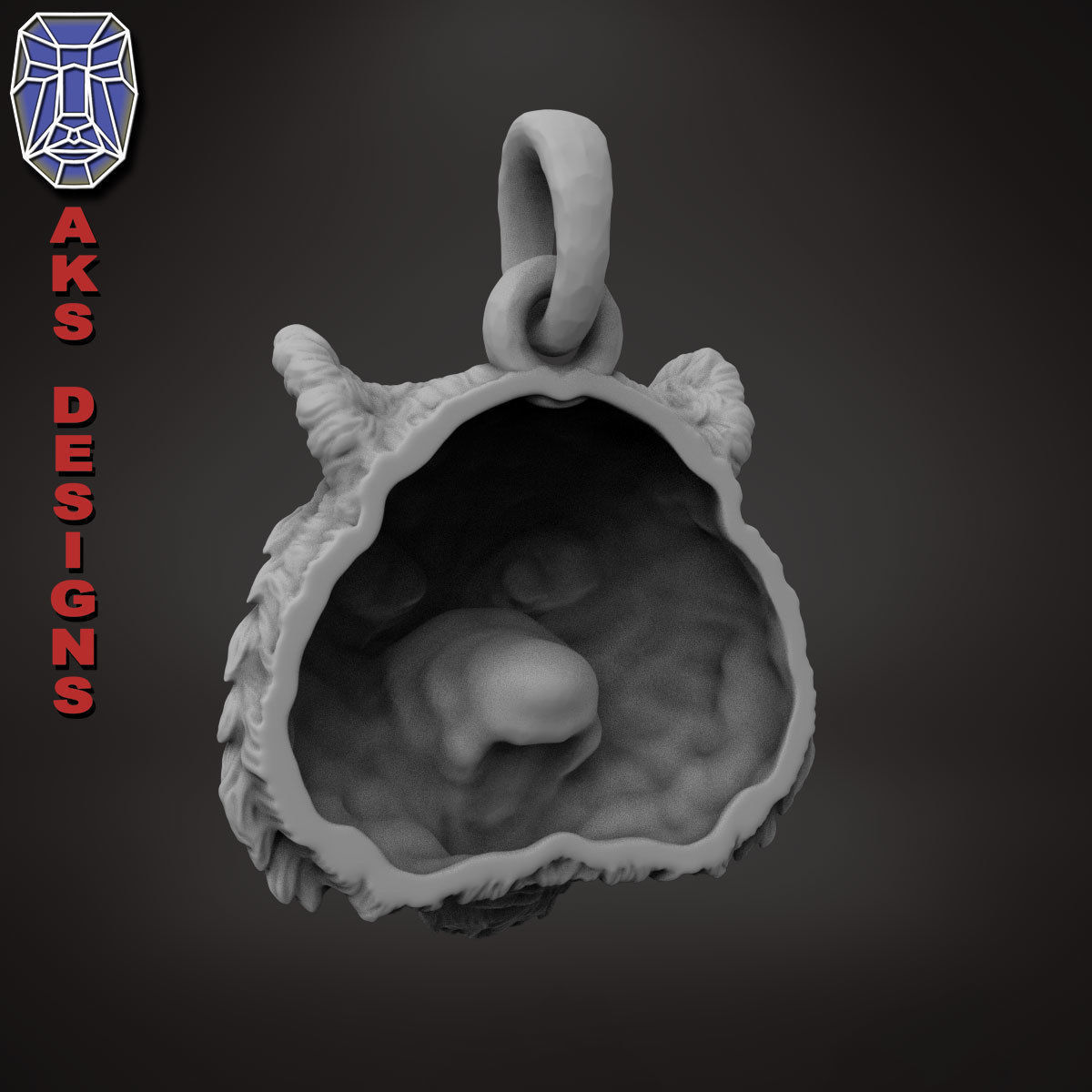 Pendant Organic jewelry tiger v172 3D print model_19