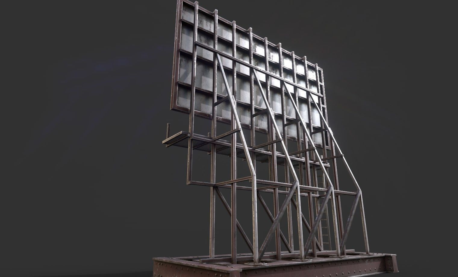 Rooftop Billboard001 Model Low-poly 3D model_3