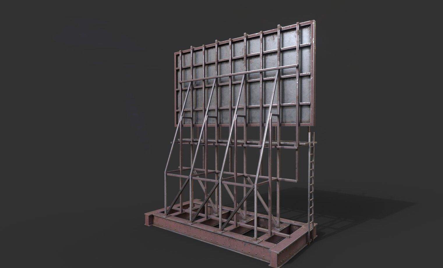 Rooftop Billboard001 Model Low-poly 3D model_1