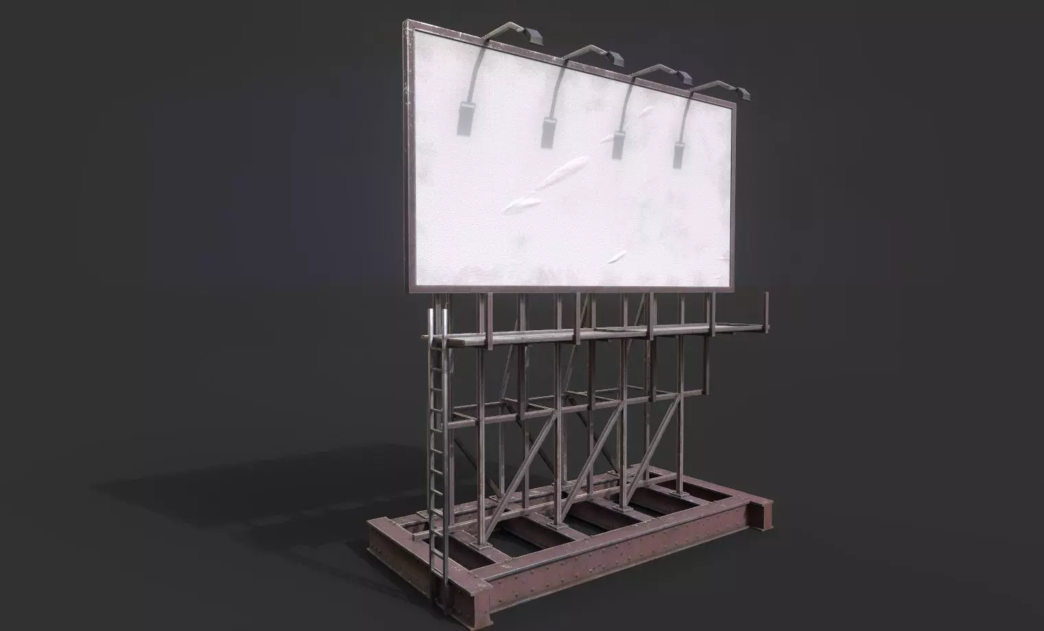 Rooftop Billboard001 Model Low-poly 3D model_0