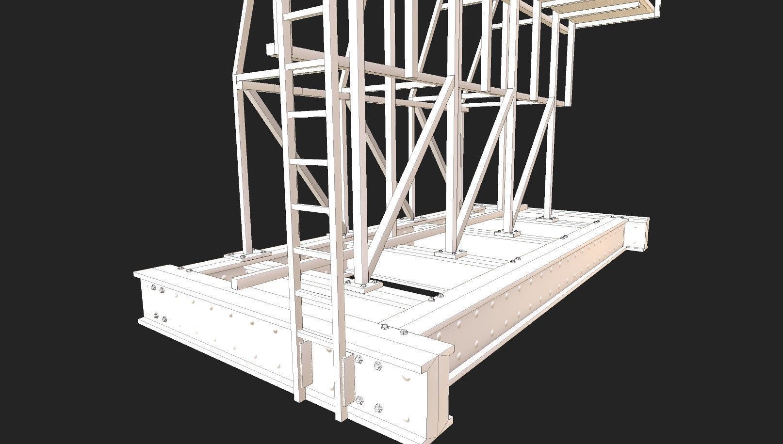 Rooftop Billboard001 Model Low-poly 3D model_7