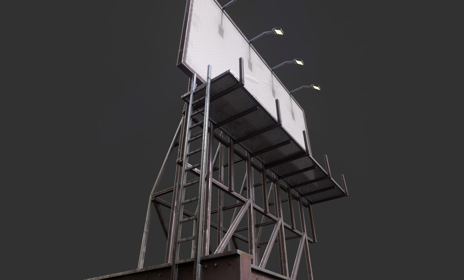 Rooftop Billboard001 Model Low-poly 3D model_4