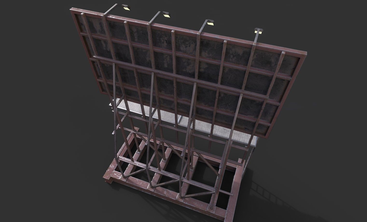 Rooftop Billboard001 Model Low-poly 3D model_5