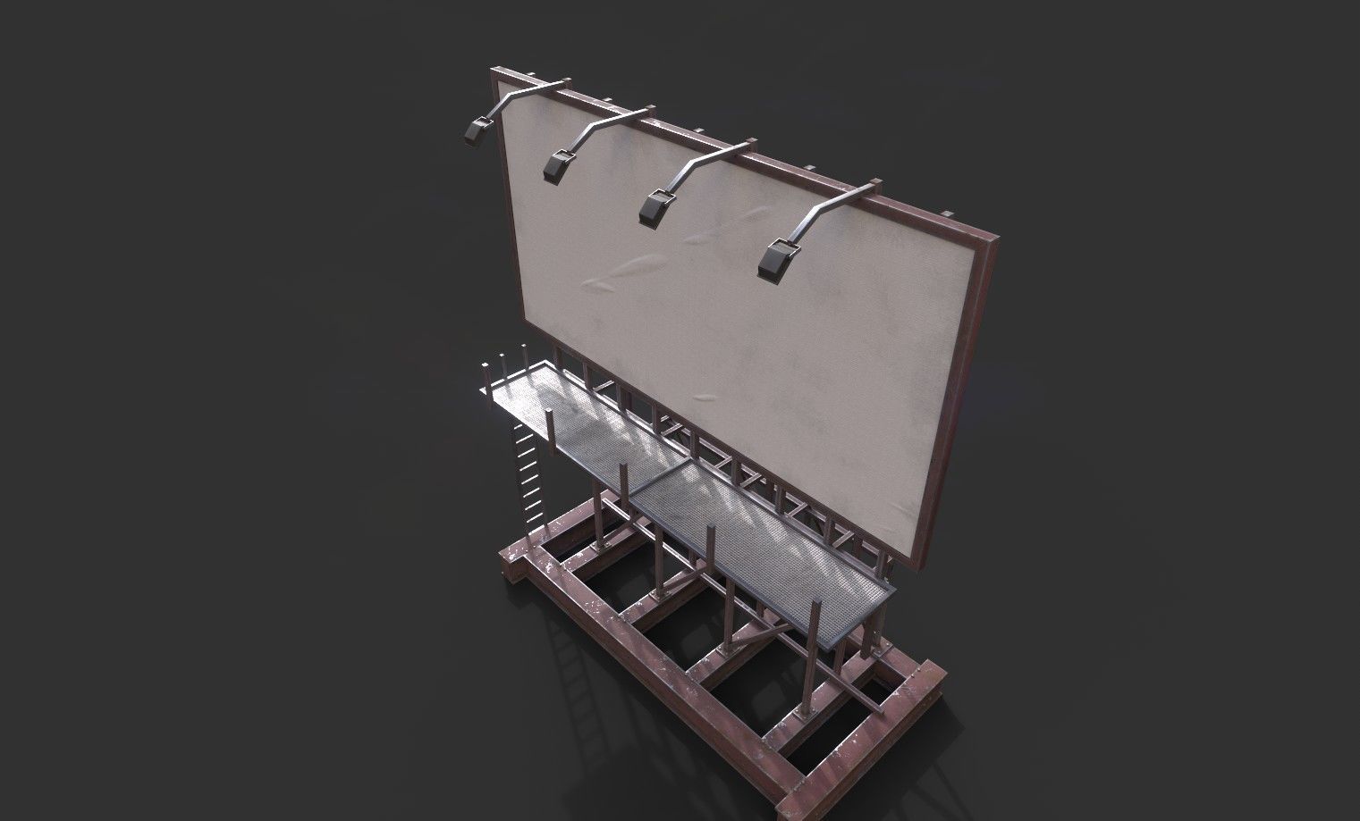 Rooftop Billboard001 Model Low-poly 3D model_6