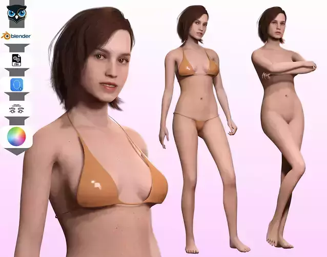 Sabrina -Realistic Woman Hd 4K Low-poly 3D model