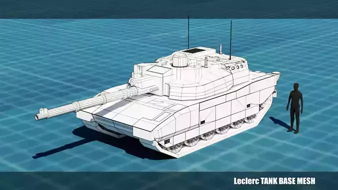 Leclerc TANK BASE MESH Low-poly 3D model