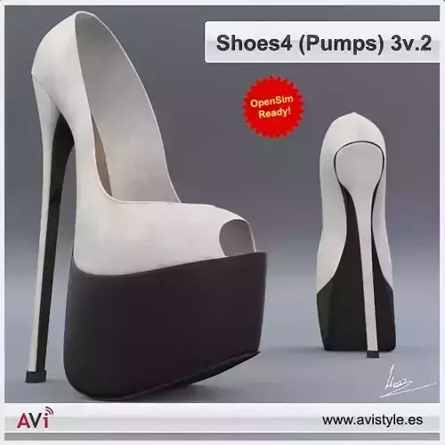 Shoe 4-3V2 Pumps Low-poly 3D model