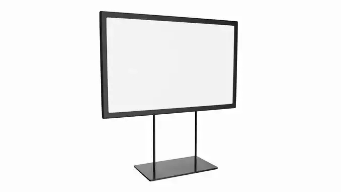 Metal sign holder with double stem base