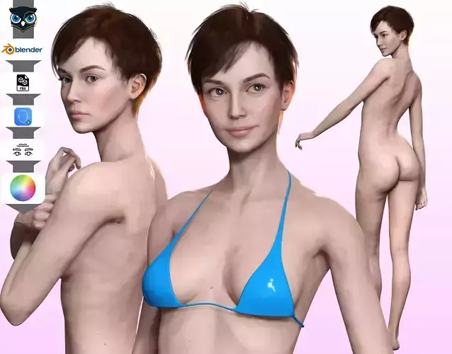 Mariya - Realistic Skinny Woman Base Mesh Low-poly