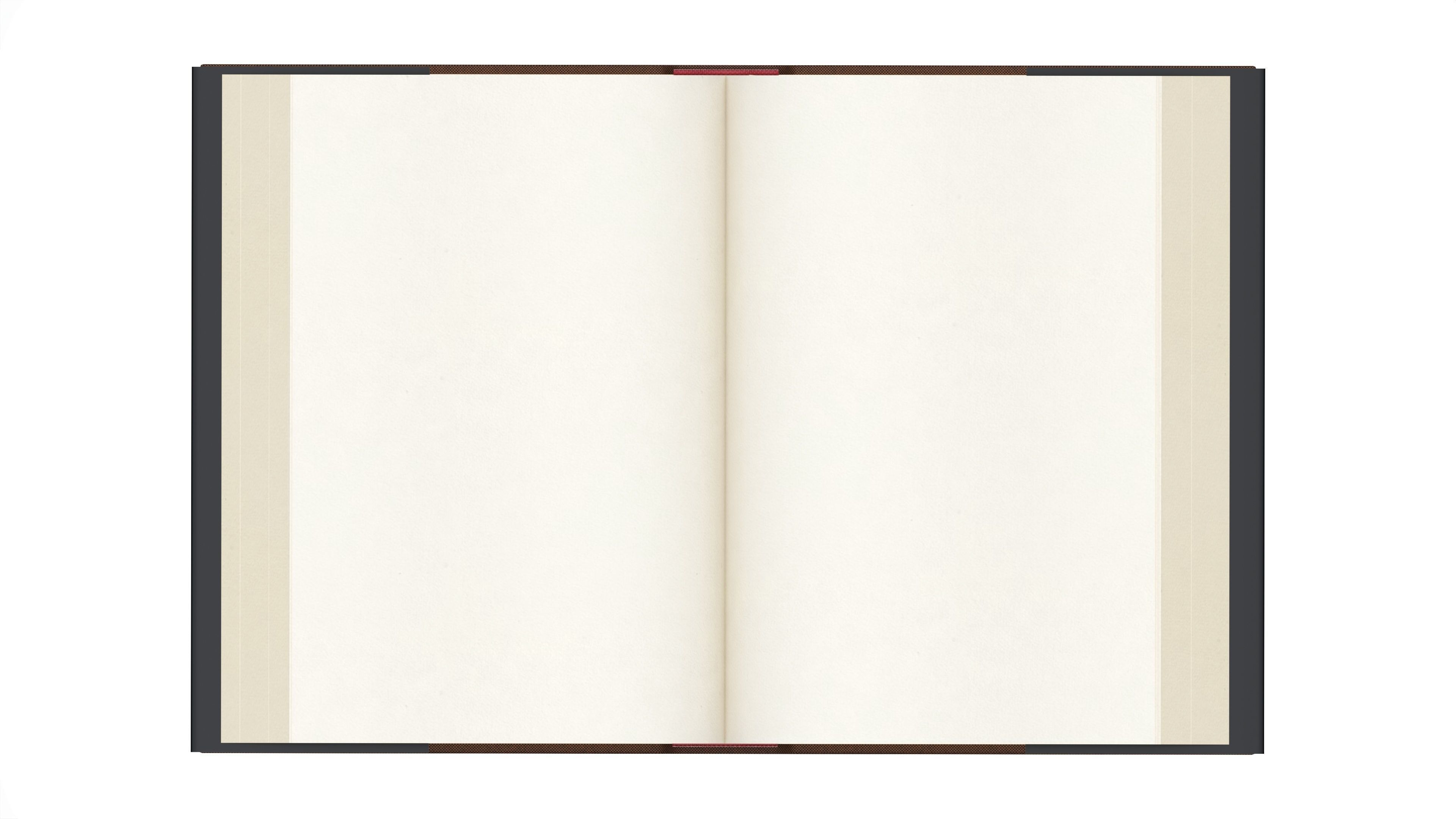 Open book with blank pages and book jacket 3D model_2
