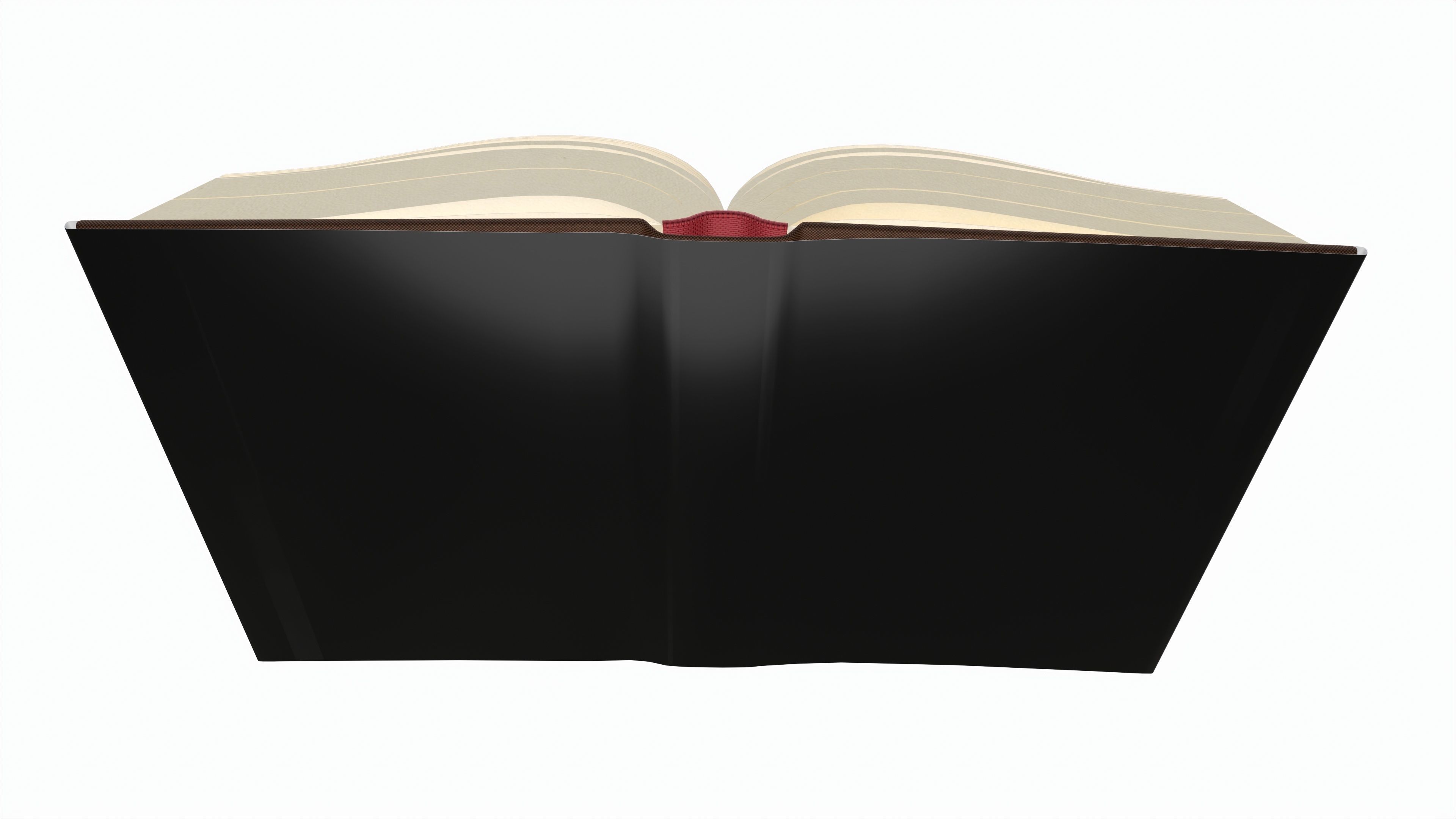 Open book with blank pages and book jacket 3D model_4