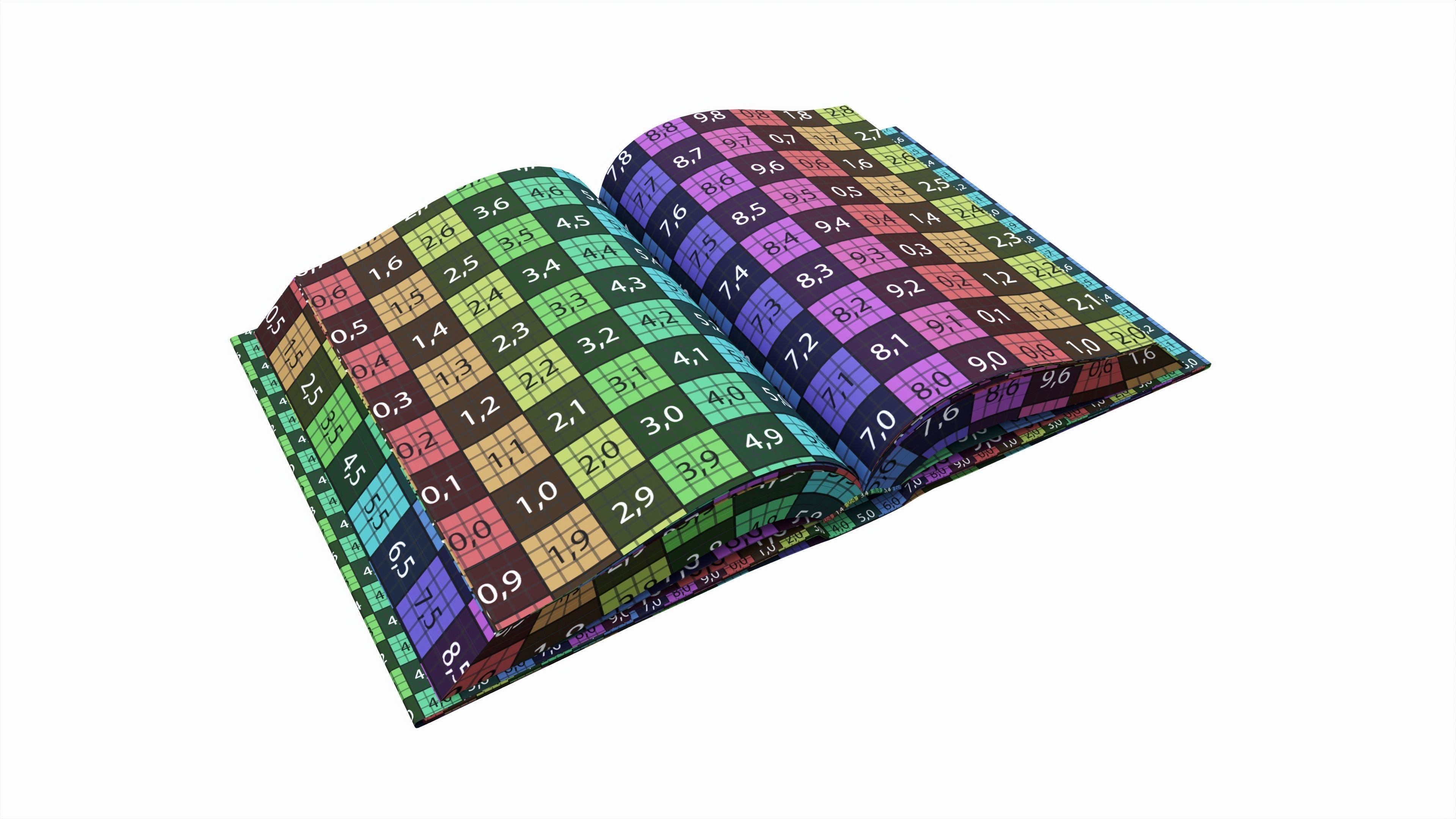 Open book with blank pages and book jacket 3D model_8