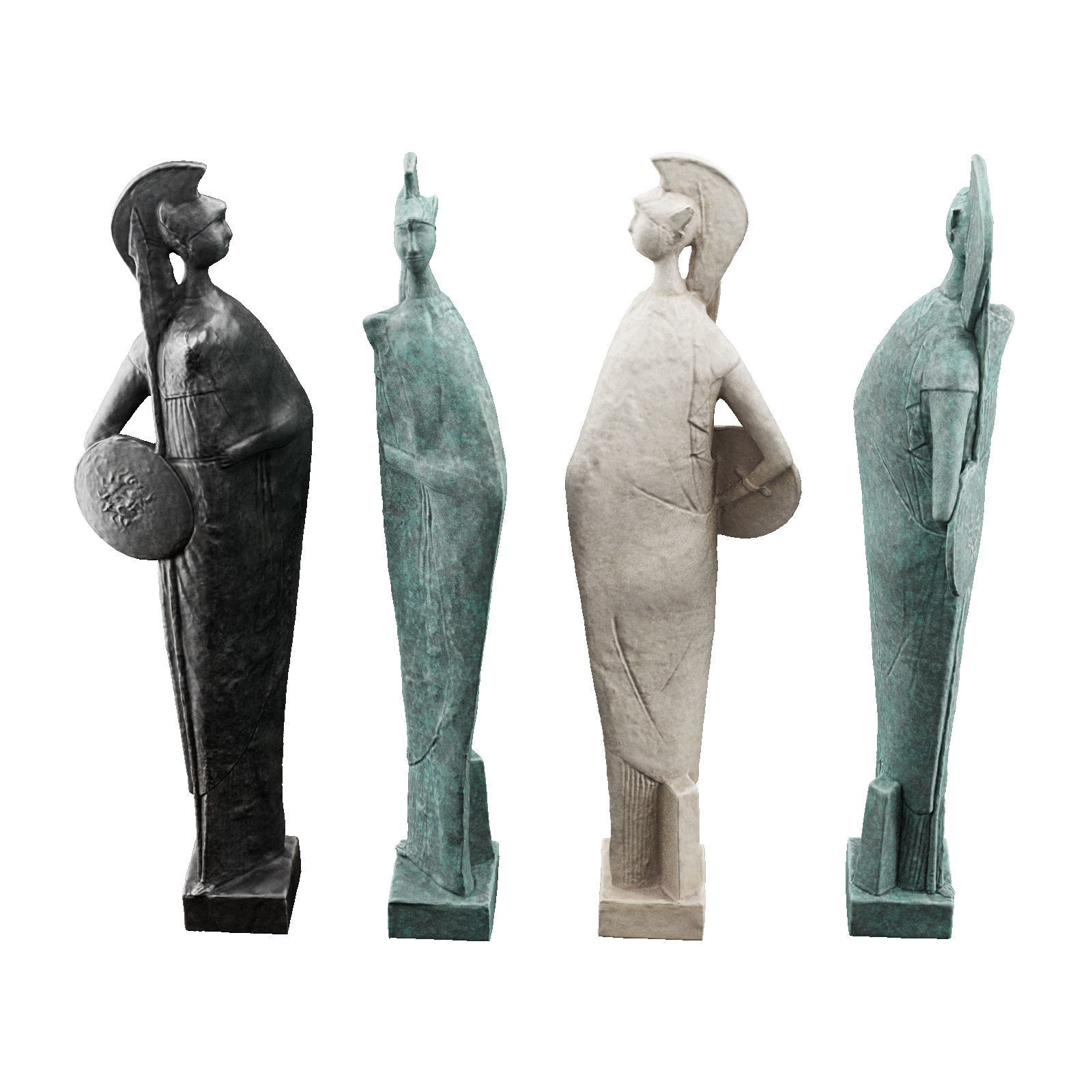 Minerva Mascherini sculpture Low-poly 3D model_4