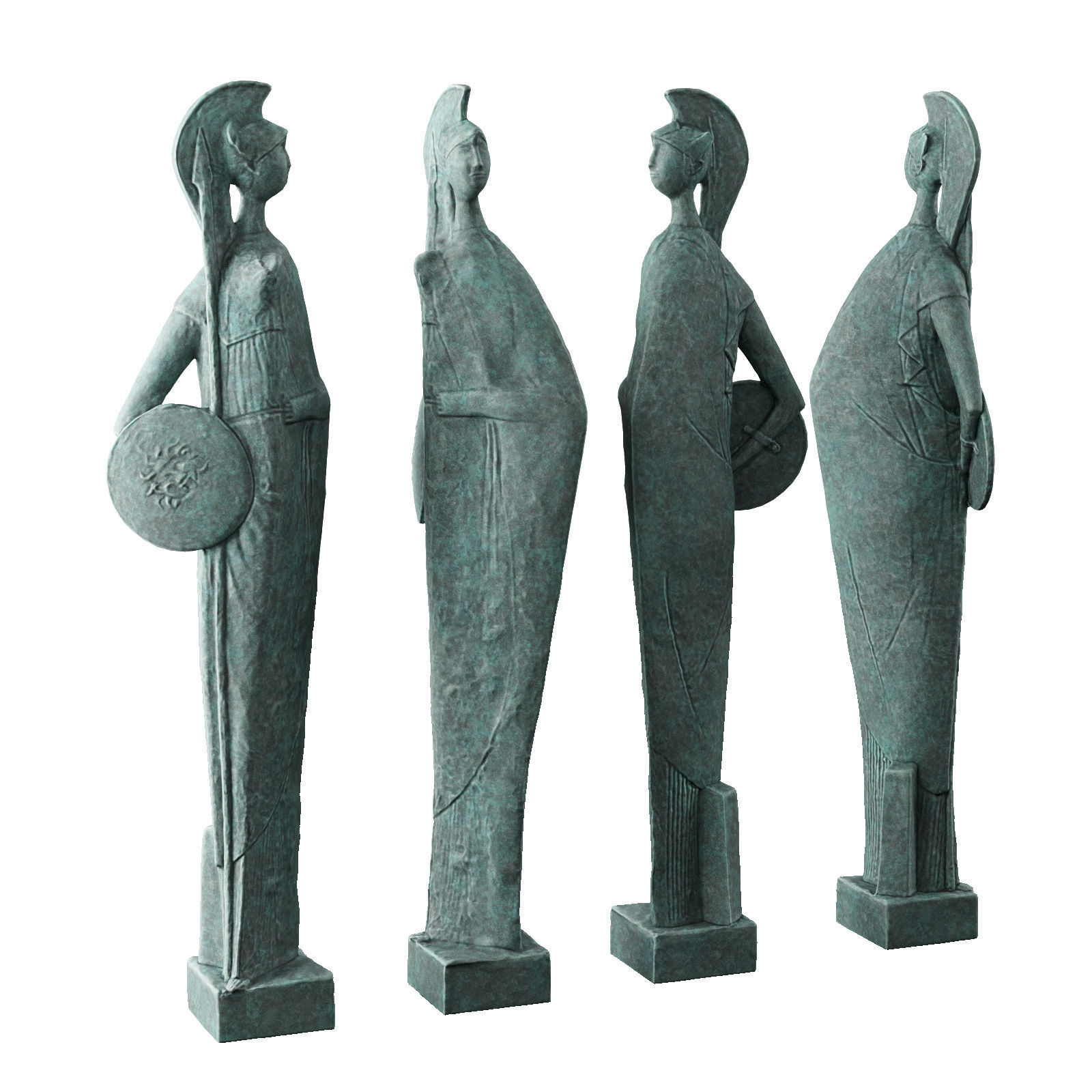 Minerva Mascherini sculpture Low-poly 3D model_3