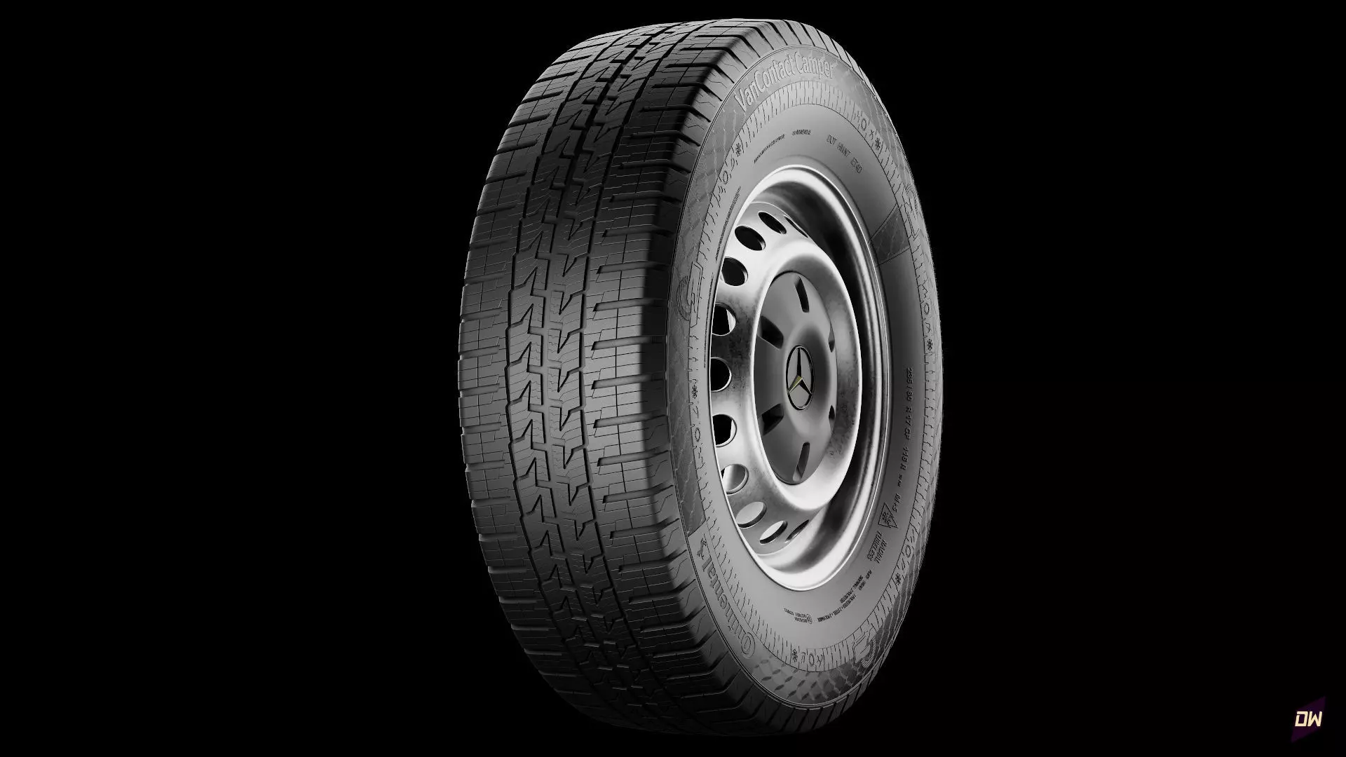 RV Motorhome wheel Van Contact Camper Continental 3D model_0