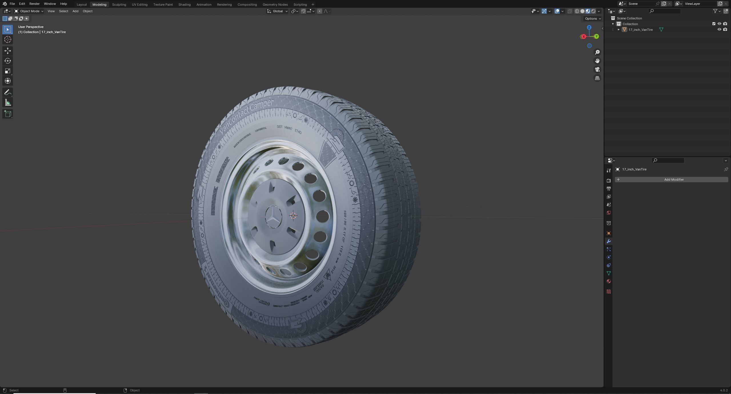 RV Motorhome wheel Van Contact Camper Continental 3D model_15