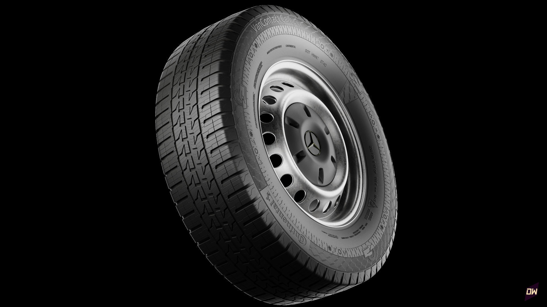 RV Motorhome wheel Van Contact Camper Continental 3D model_4