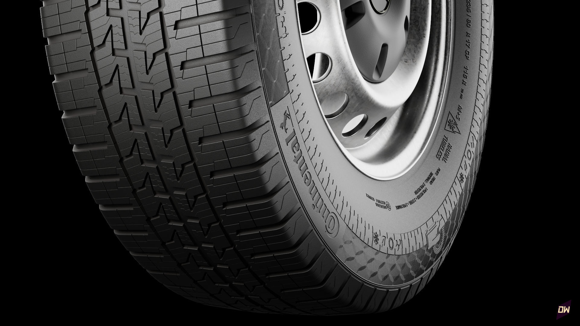 RV Motorhome wheel Van Contact Camper Continental 3D model_3