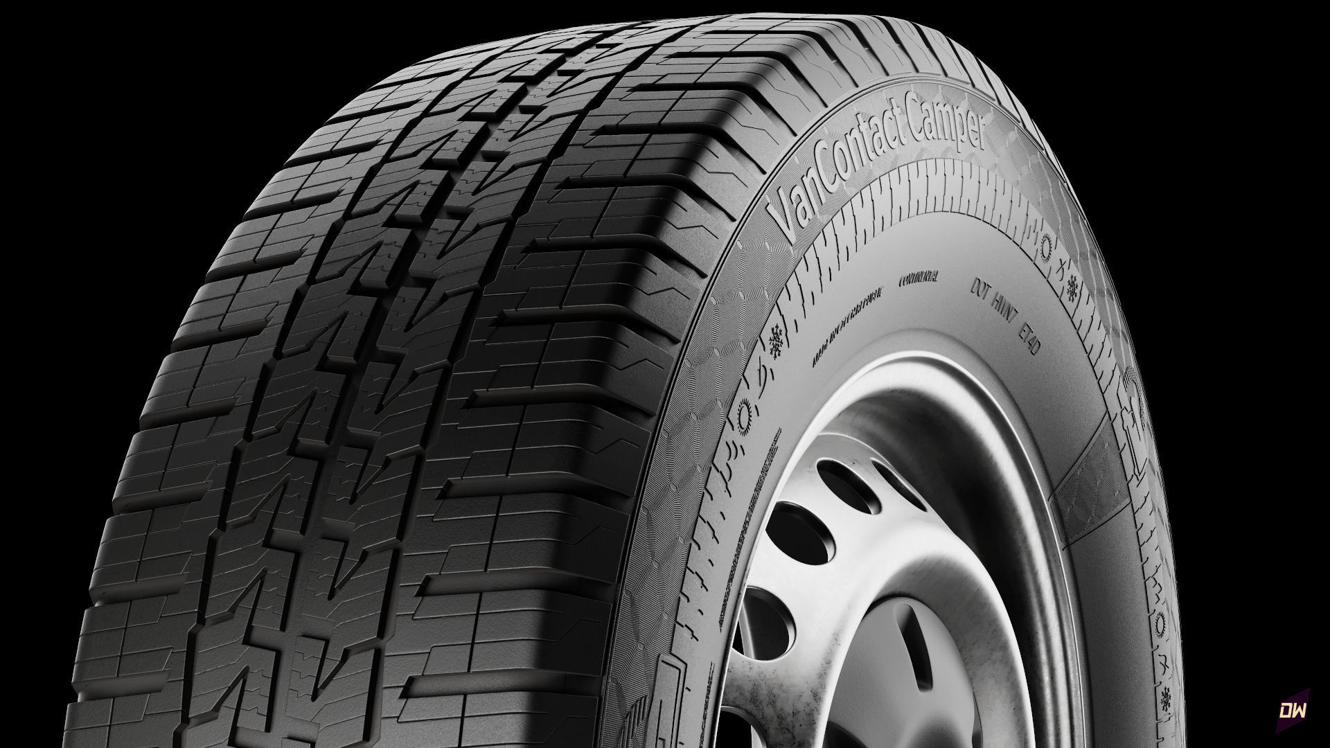 RV Motorhome wheel Van Contact Camper Continental 3D model_1