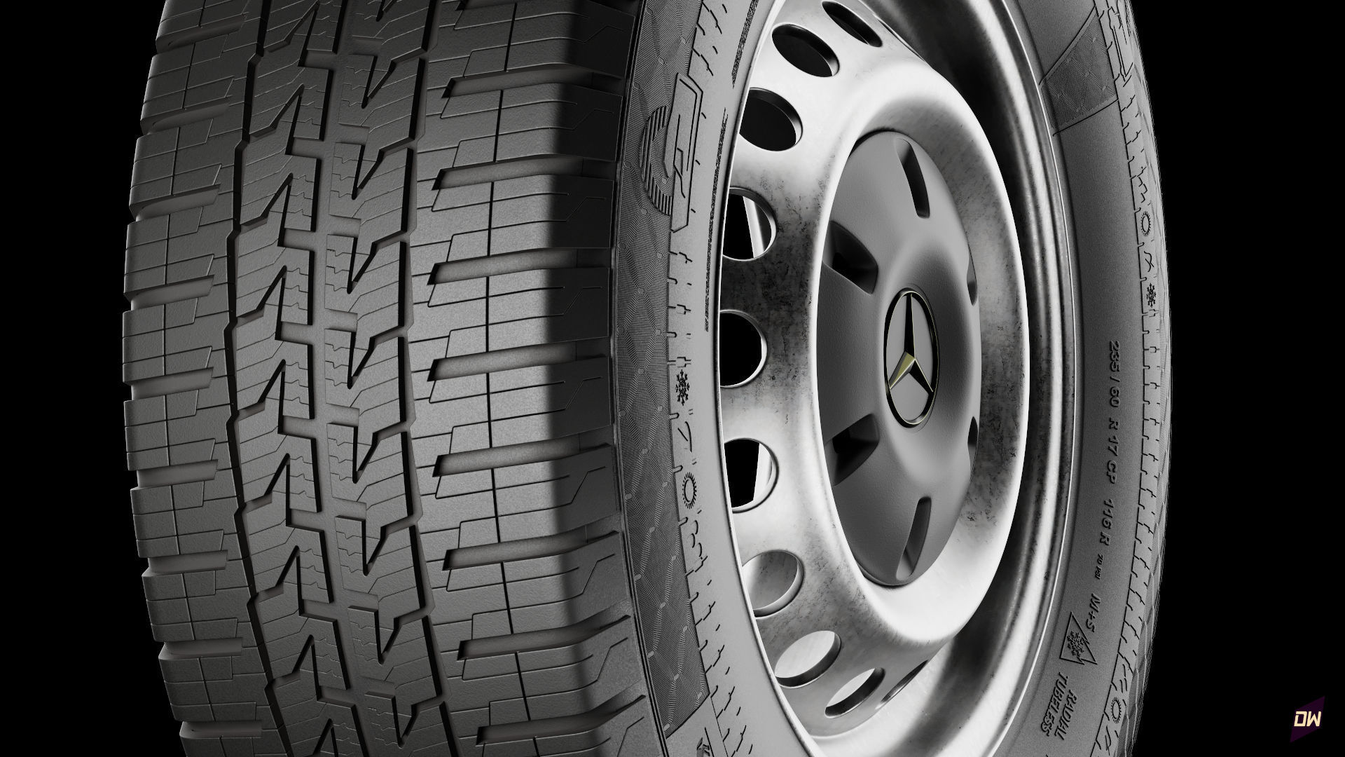 RV Motorhome wheel Van Contact Camper Continental 3D model_2