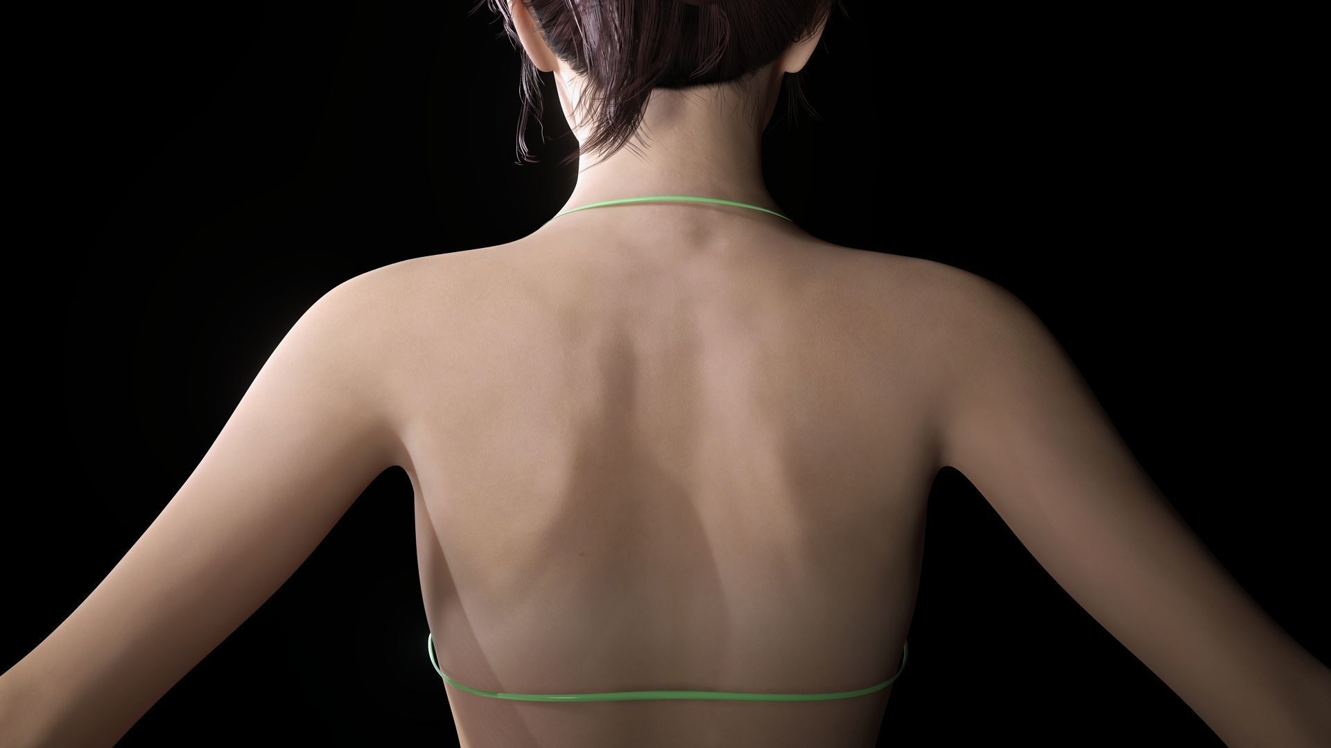 Nora - Naked Girl In Bikini Low-poly 3D model_14