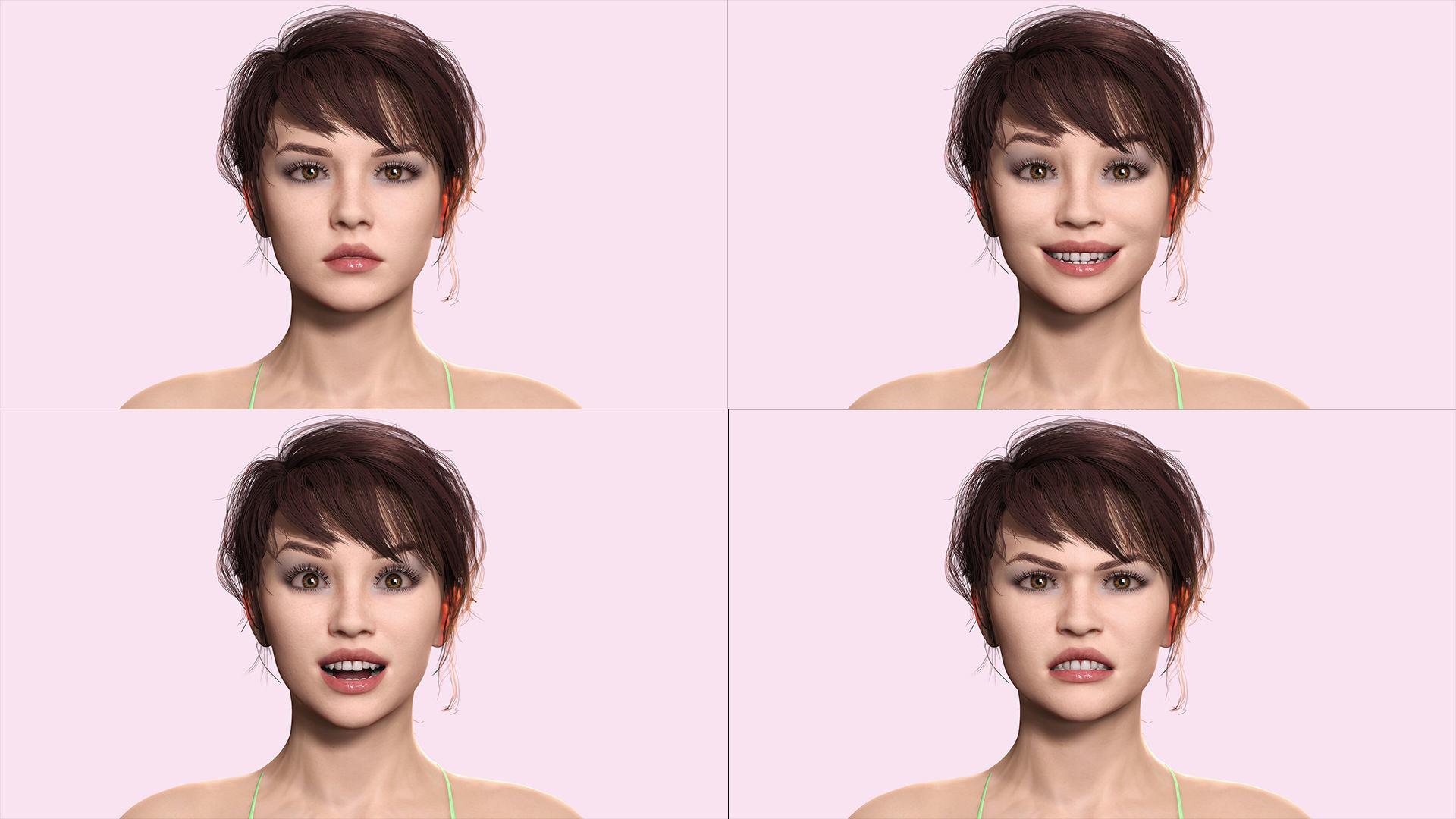 Nora - Naked Girl In Bikini Low-poly 3D model_6