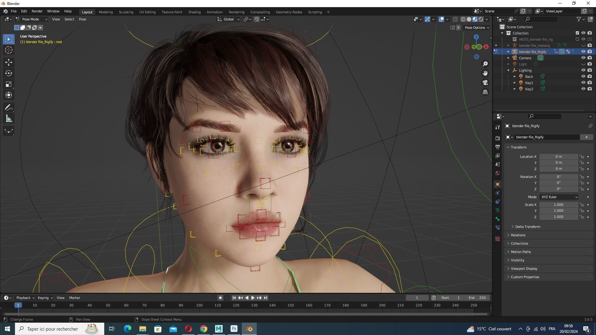 Nora - Naked Girl In Bikini Low-poly 3D model_20