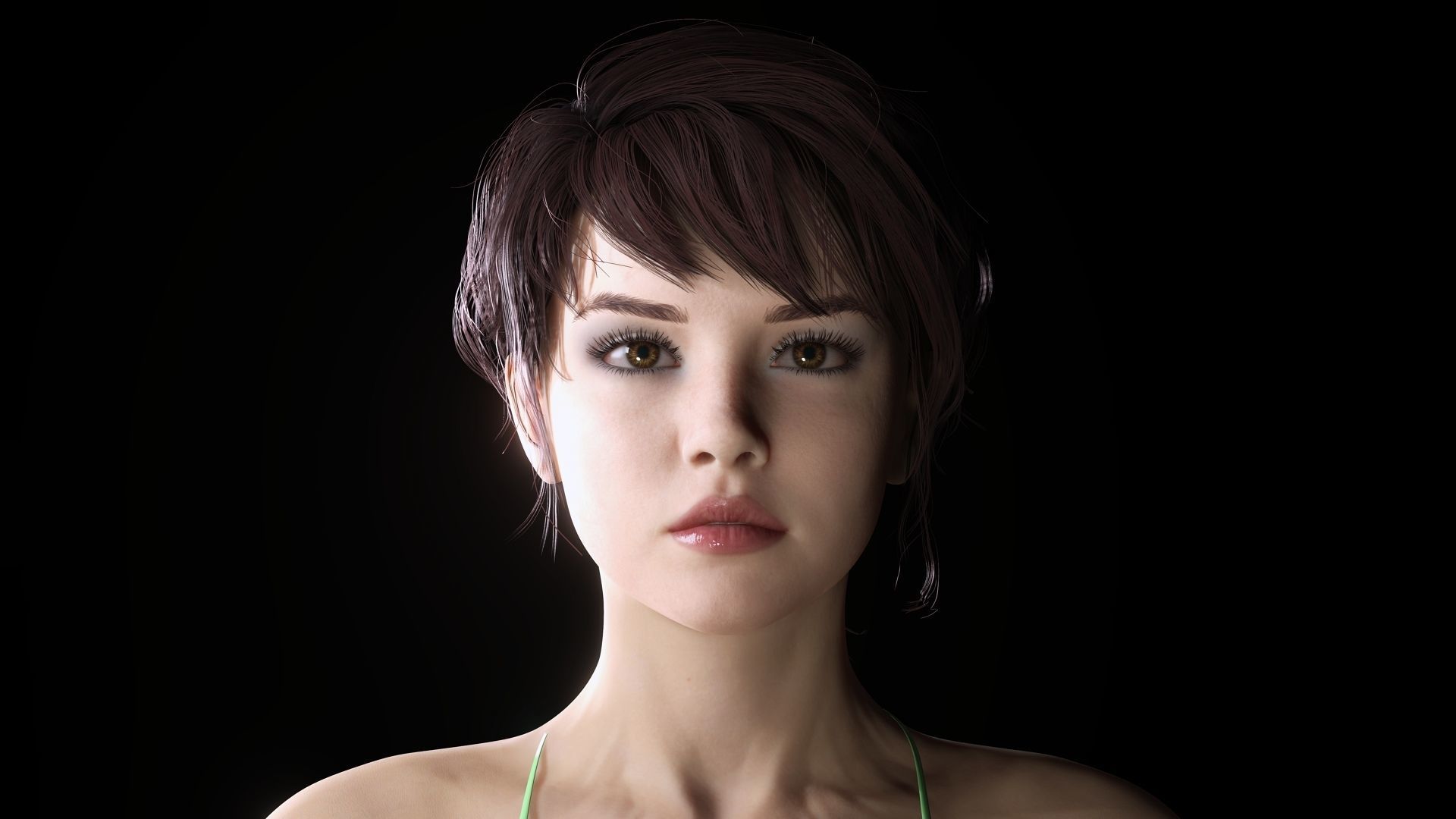 Nora - Naked Girl In Bikini Low-poly 3D model_11