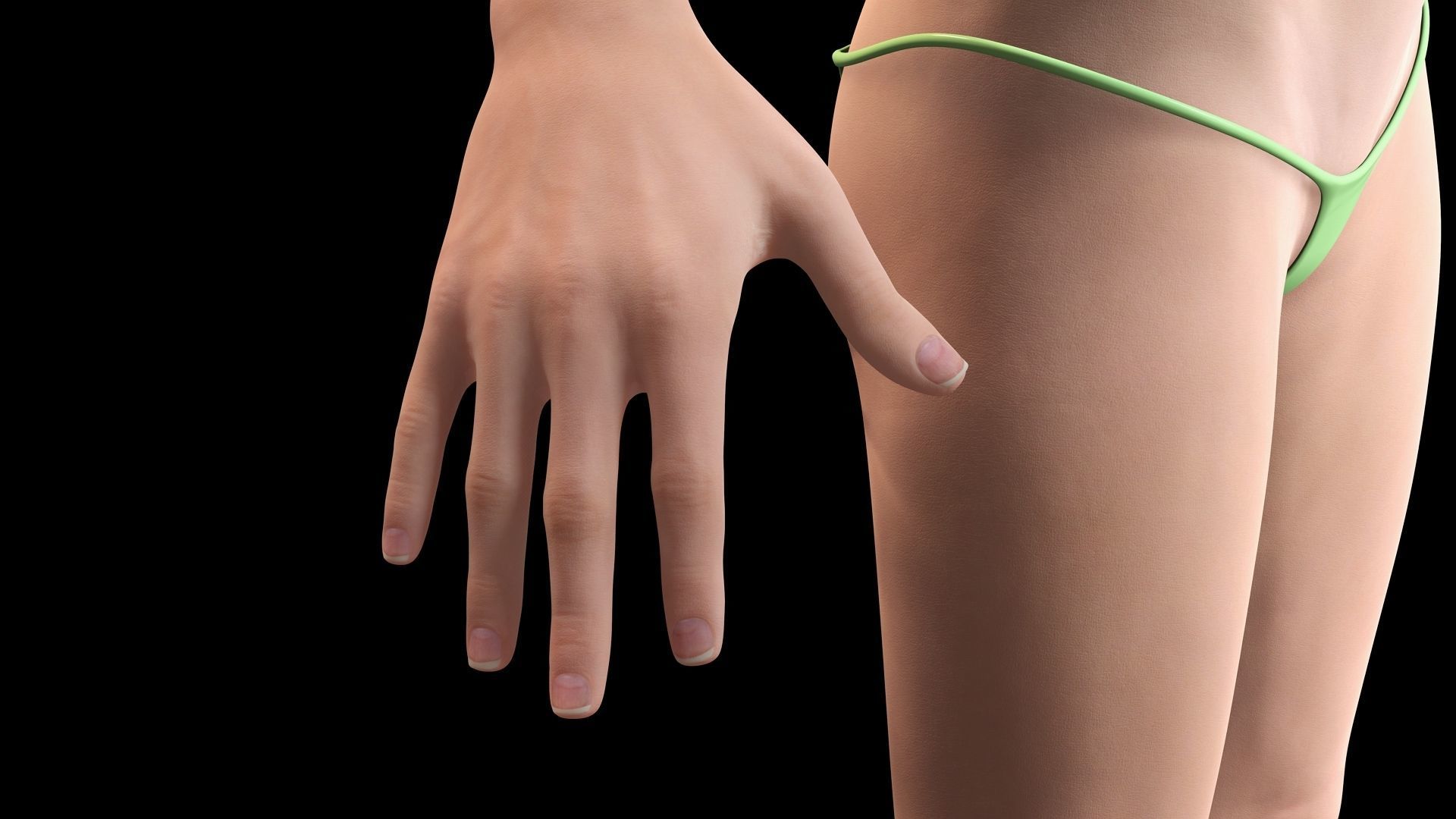 Nora - Naked Girl In Bikini Low-poly 3D model_15