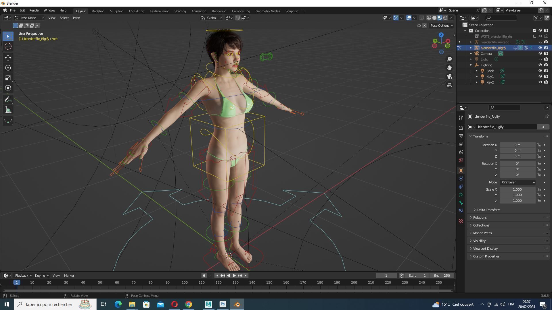 Nora - Naked Girl In Bikini Low-poly 3D model_19
