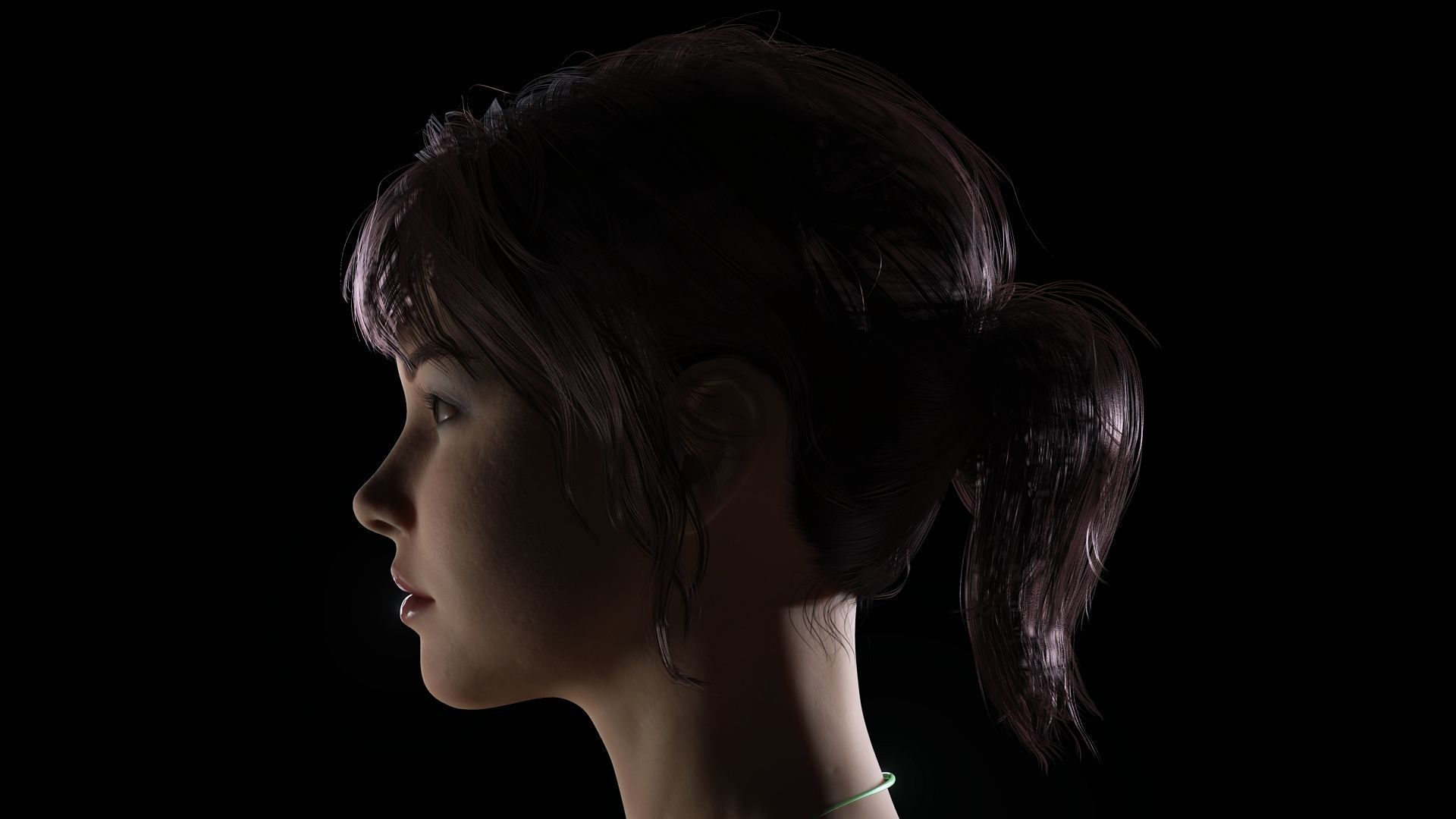 Nora - Naked Girl In Bikini Low-poly 3D model_12