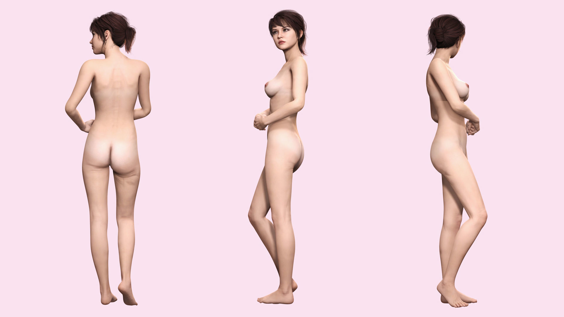 Nora - Naked Girl In Bikini Low-poly 3D model_10
