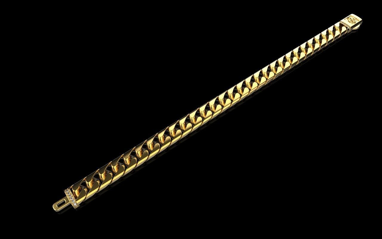 Cuban chain bracelet size 17 model 649 3D print model_42