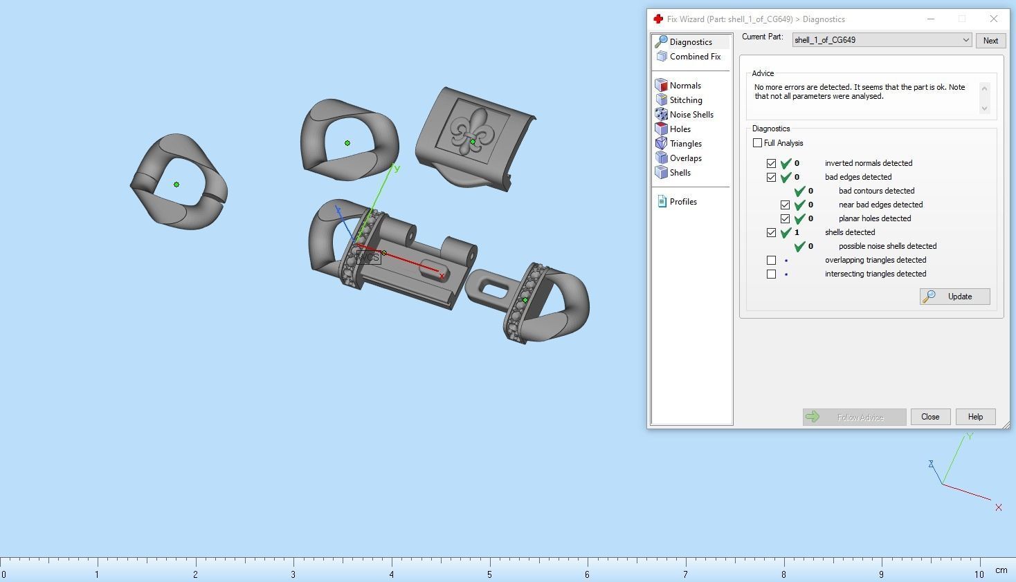 Cuban chain bracelet size 17 model 649 3D print model_5