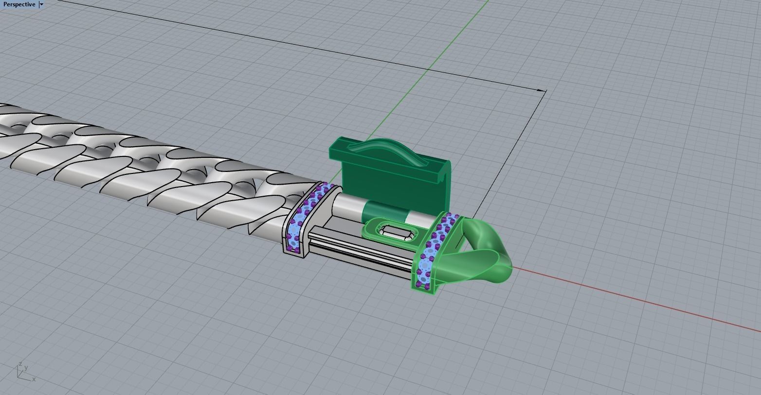 Cuban chain bracelet size 17 model 649 3D print model_7