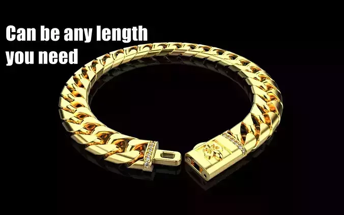 Cuban chain bracelet size 17 model 649