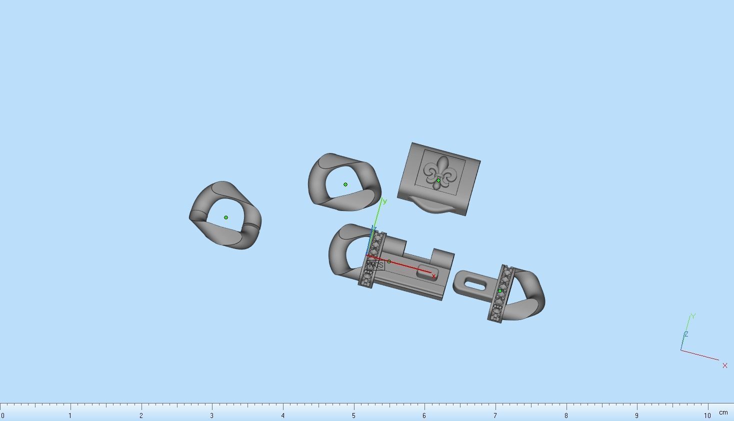 Cuban chain bracelet size 17 model 649 3D print model_10