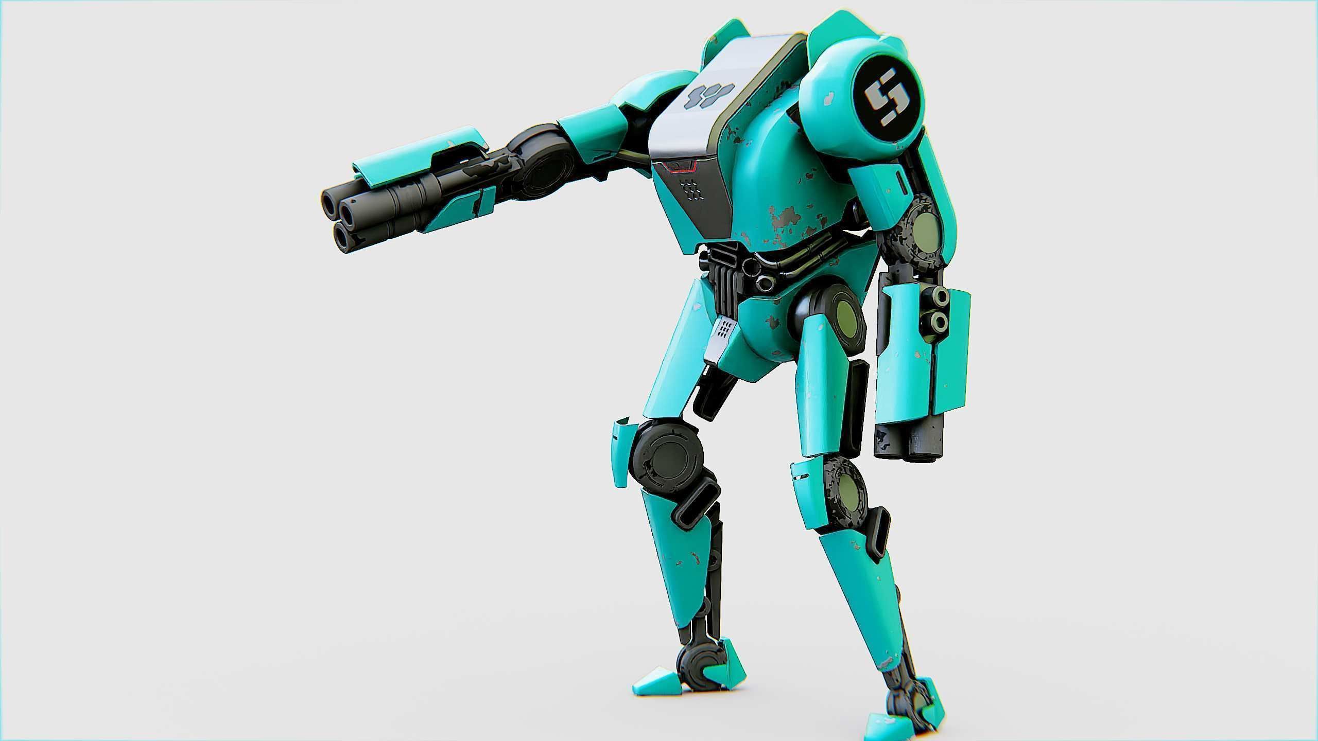 BATTLE DROID DF100 Rigged for Unreal Engine - Unity - MIXAMO 3D model_7