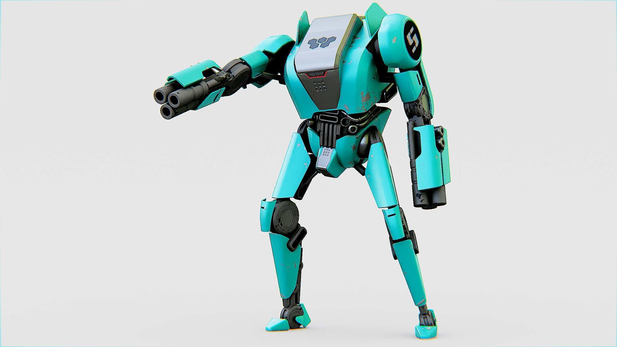 BATTLE DROID DF100 Rigged for Unreal Engine - Unity - MIXAMO 3D model_5