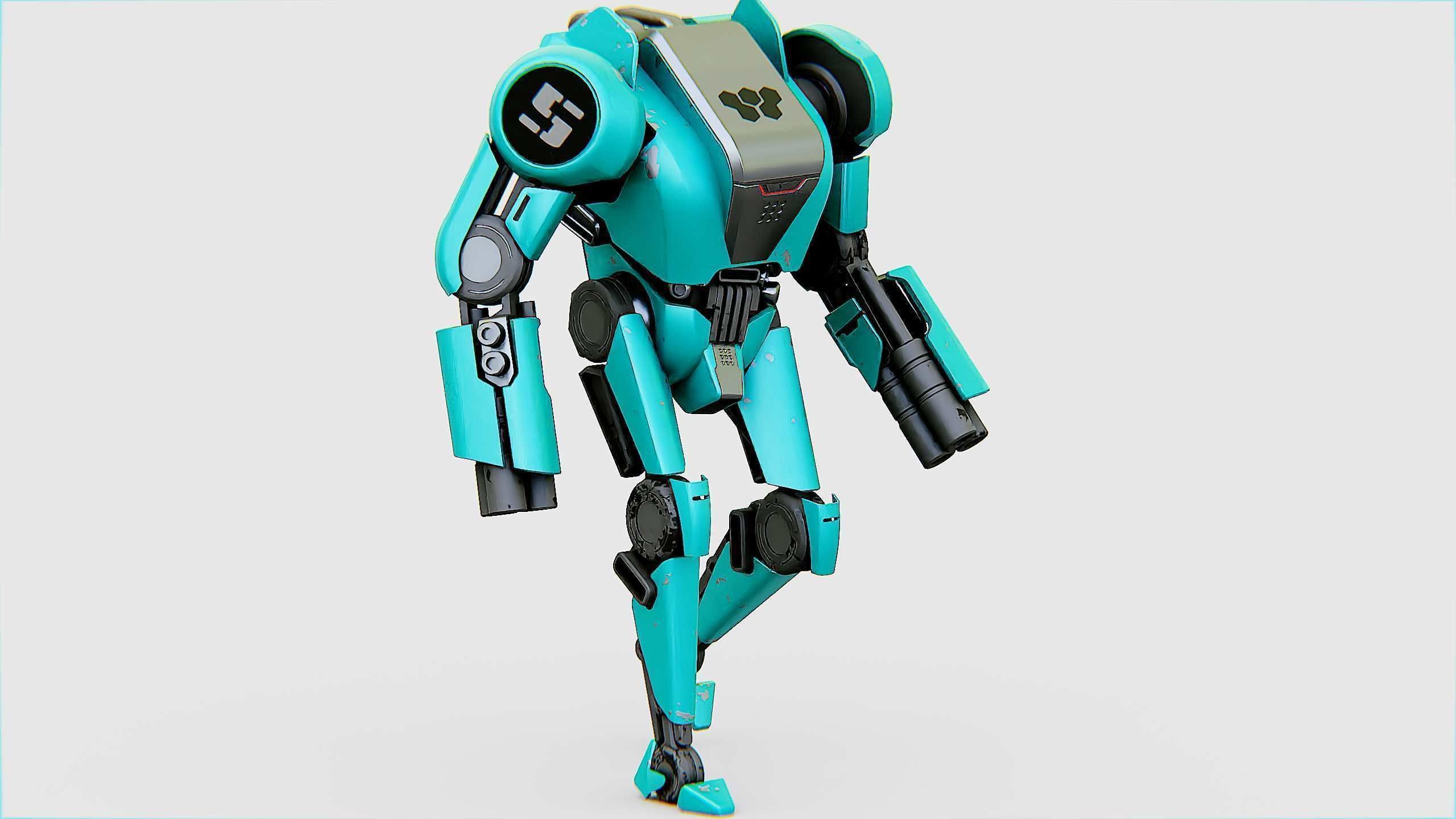 BATTLE DROID DF100 Rigged for Unreal Engine - Unity - MIXAMO 3D model_28