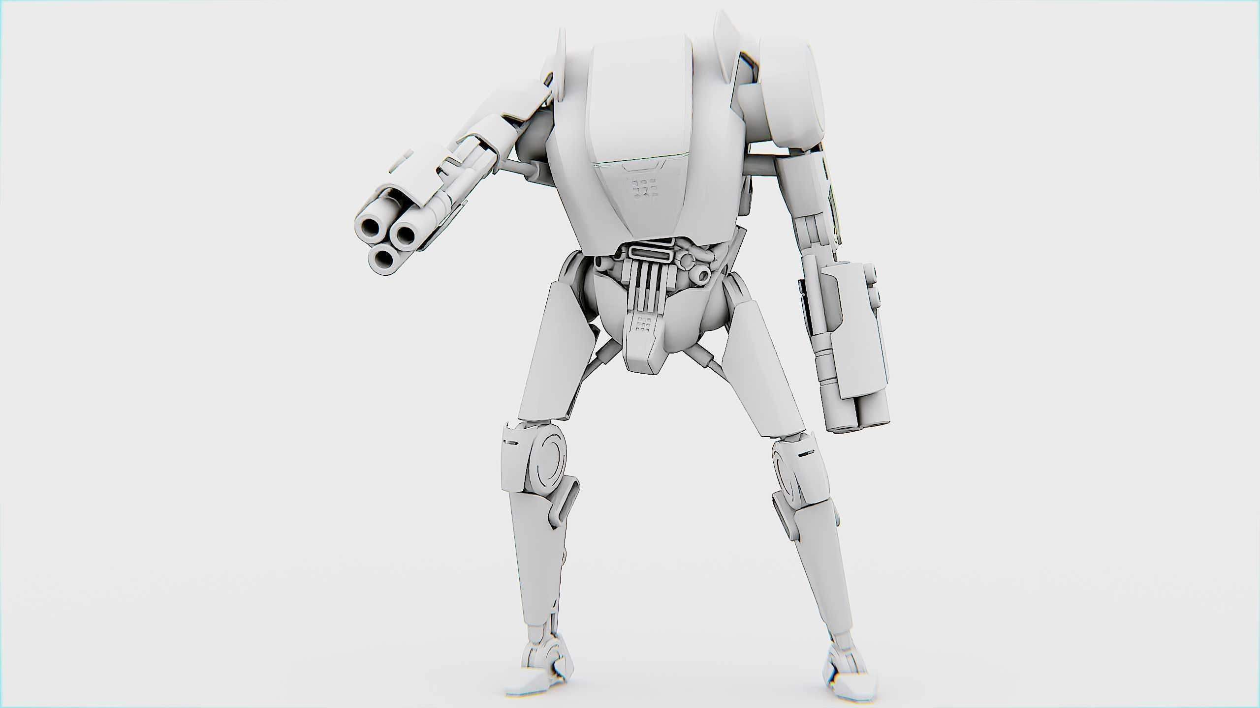 BATTLE DROID DF100 Rigged for Unreal Engine - Unity - MIXAMO 3D model_35