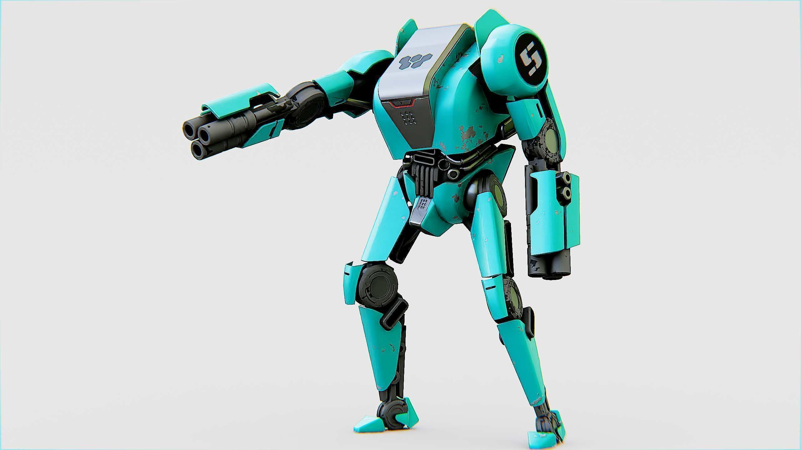 BATTLE DROID DF100 Rigged for Unreal Engine - Unity - MIXAMO 3D model_6