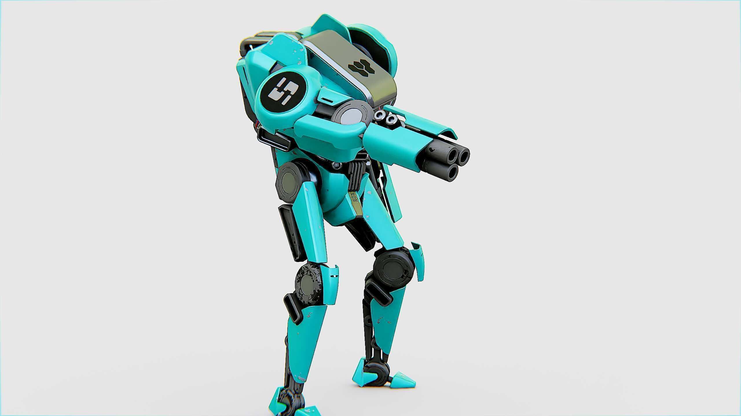 BATTLE DROID DF100 Rigged for Unreal Engine - Unity - MIXAMO 3D model_19