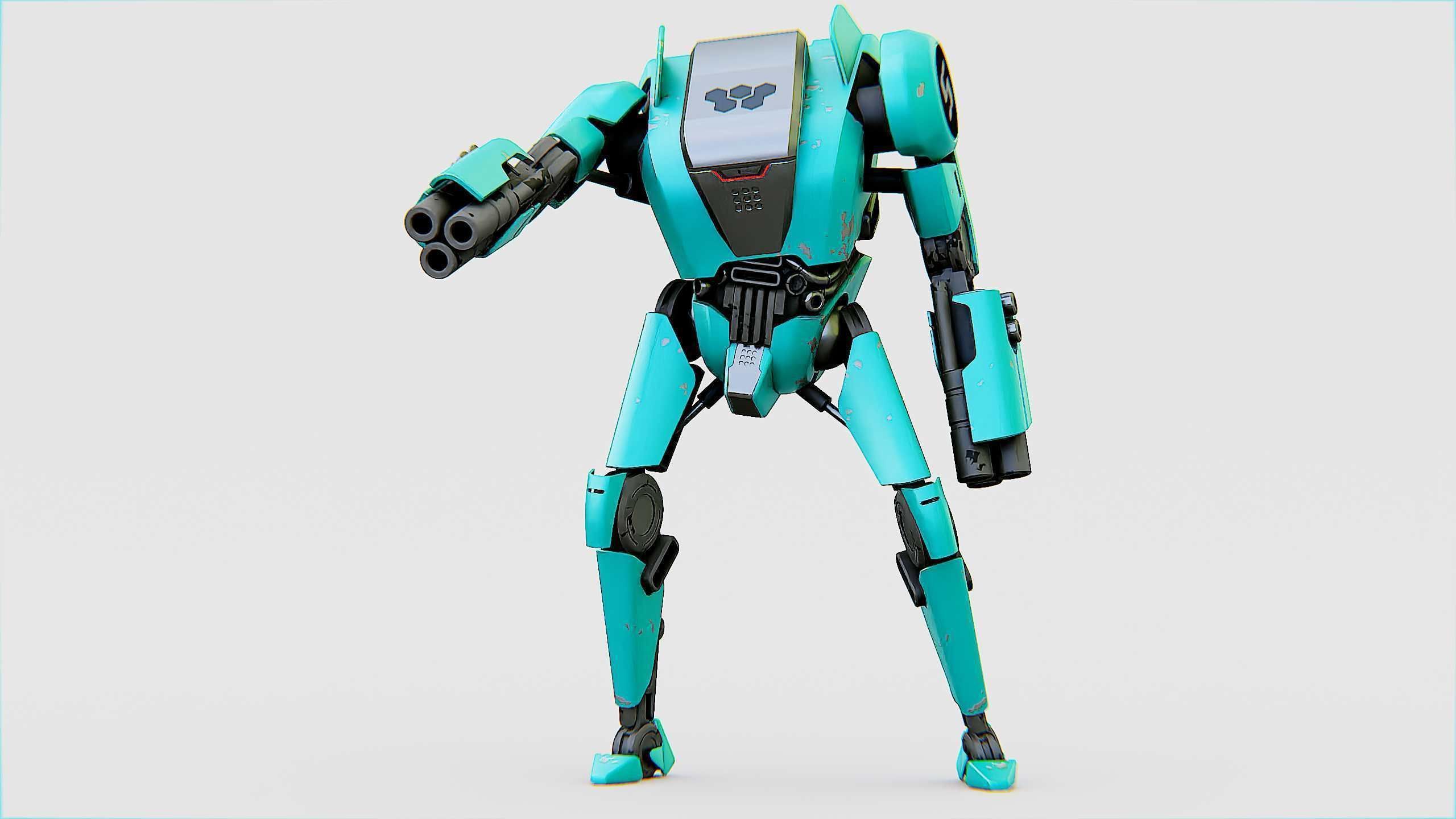 BATTLE DROID DF100 Rigged for Unreal Engine - Unity - MIXAMO 3D model_4