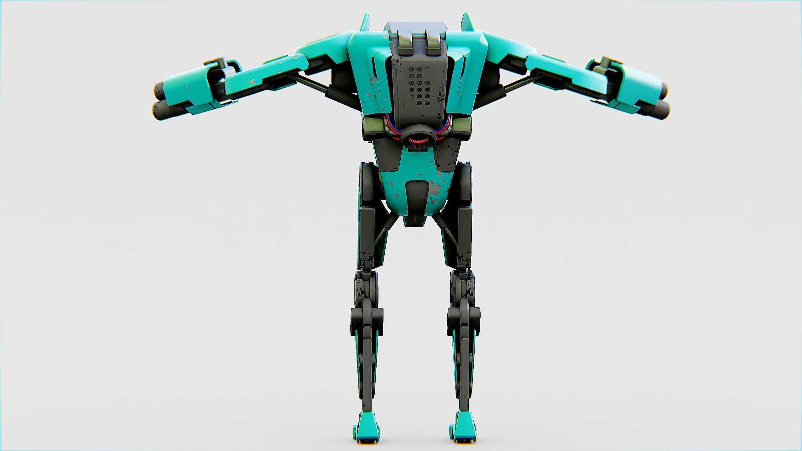 BATTLE DROID DF100 Rigged for Unreal Engine - Unity - MIXAMO 3D model_27