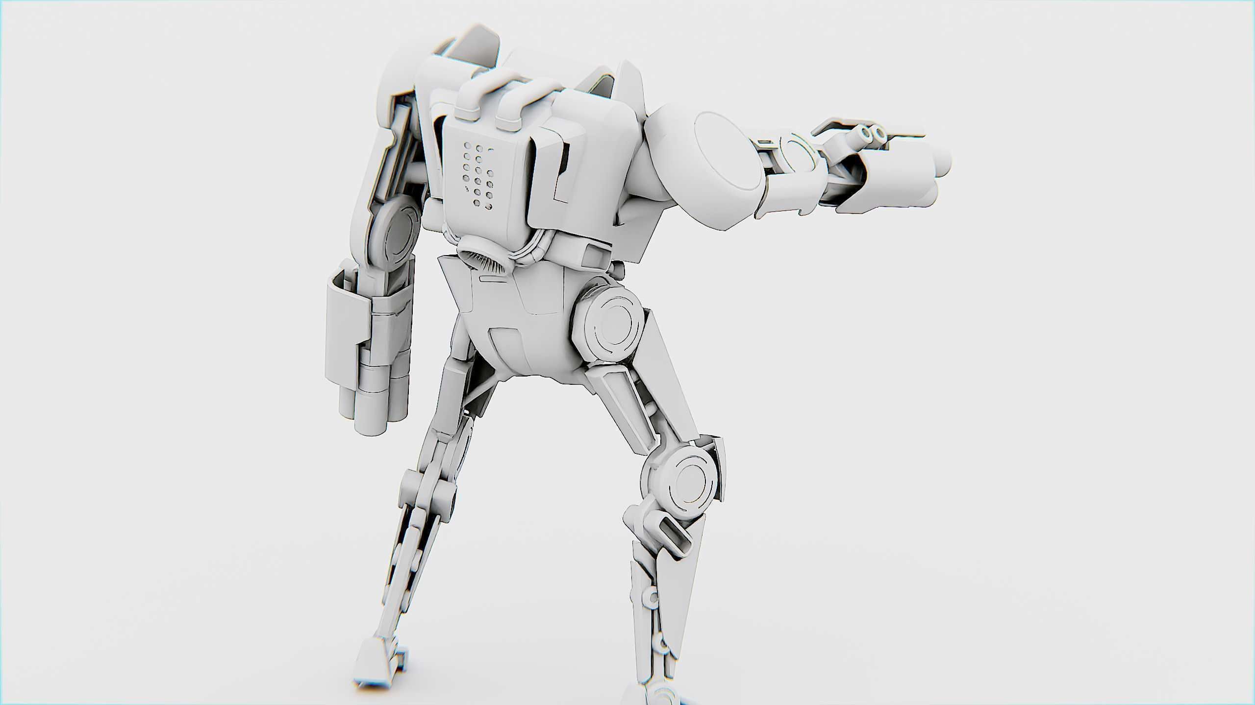 BATTLE DROID DF100 Rigged for Unreal Engine - Unity - MIXAMO 3D model_36