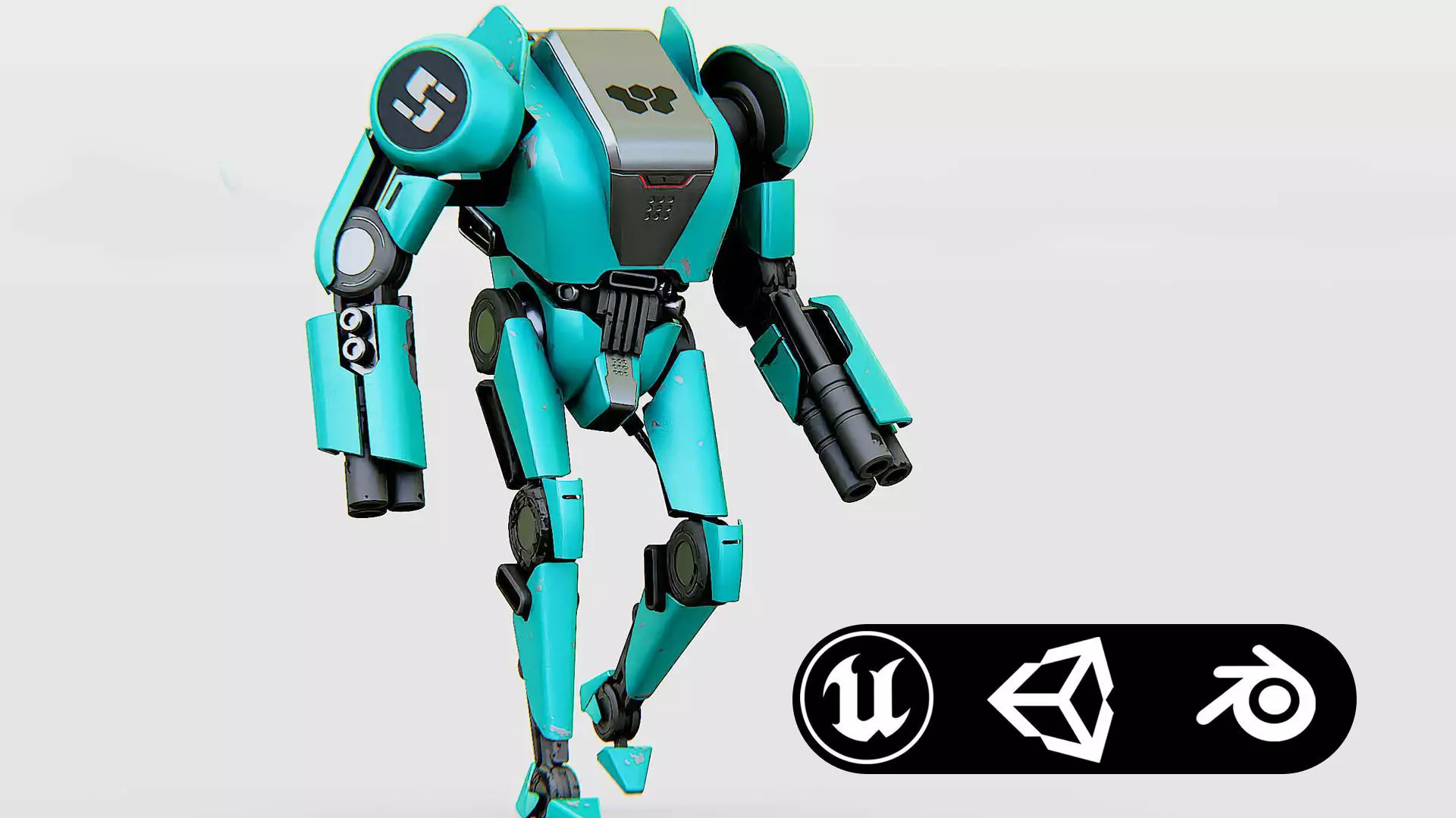 BATTLE DROID DF100 Rigged for Unreal Engine - Unity - MIXAMO 3D model_0