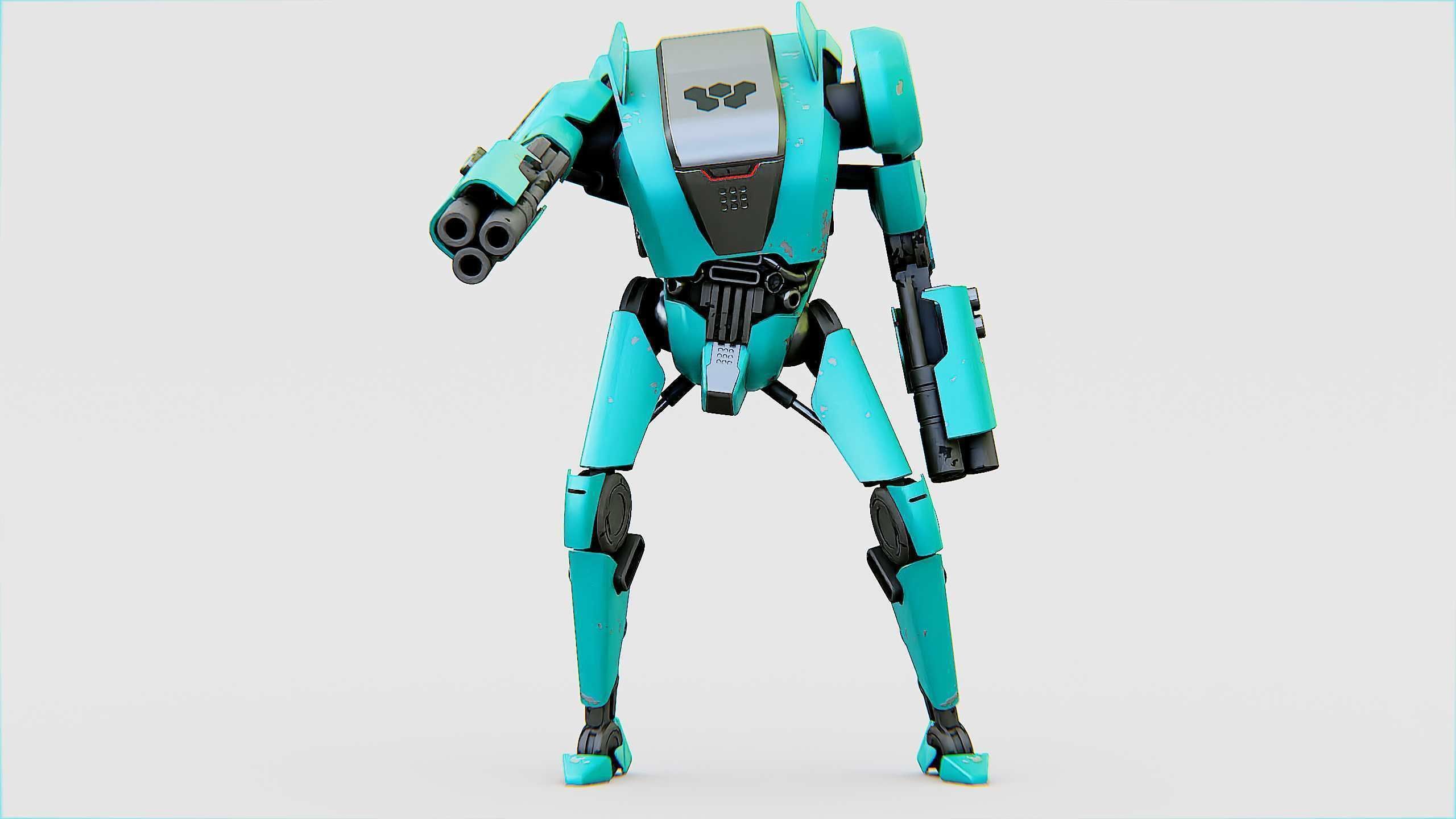 BATTLE DROID DF100 Rigged for Unreal Engine - Unity - MIXAMO 3D model_3